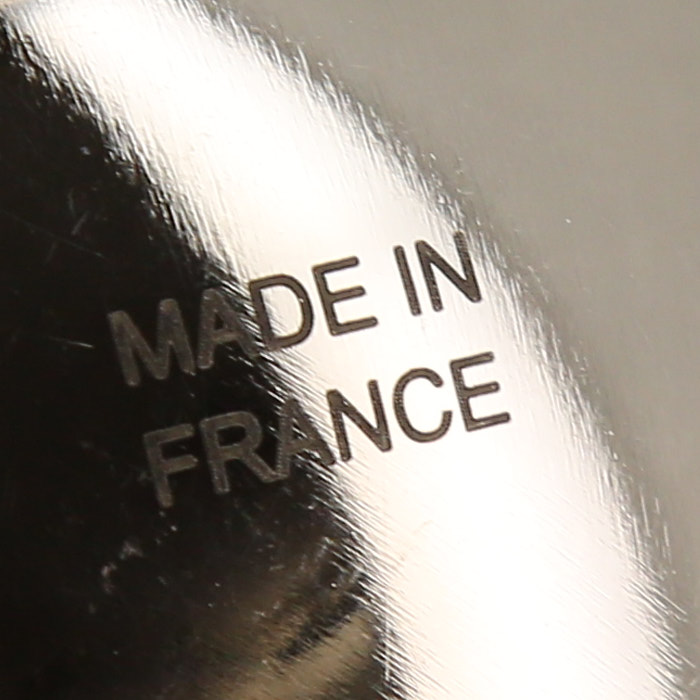 Palle di bocce Chanel Editions Limitées in metallo argentato e pelle nera - Detail D2