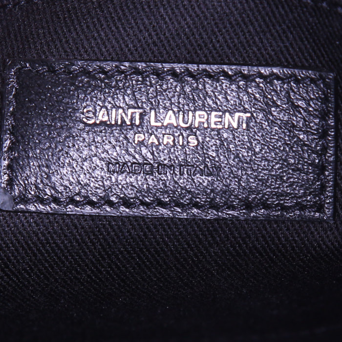 Saint Laurent Sac de jour North/South shopping bag in black soft leather - Detail D4
