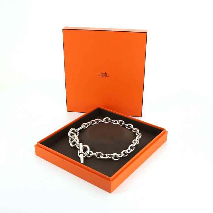 Collar Hermes Parade modelo grande en plata - Detail D2