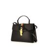 Gucci Sylvie handbag in black leather and bicolor canvas - 00pp thumbnail
