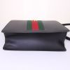 Gucci Sylvie handbag in black leather and bicolor canvas - Detail D5 thumbnail
