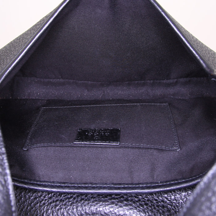 Borsa da spalla o a mano Gucci Gucci Vintage in pelle martellata nera - Detail D2