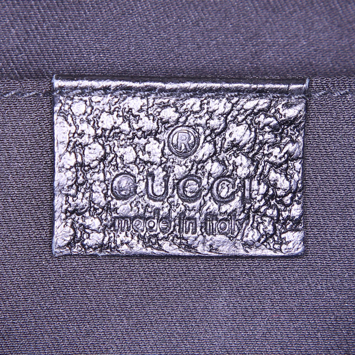 Gucci Gucci Vintage bag worn on the shoulder or carried in the hand in black grained leather - Detail D3