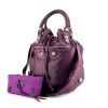 Shopping bag Balenciaga Pompon in pelle viola - 00pp thumbnail