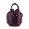 Shopping bag Balenciaga Pompon in pelle viola - 360 thumbnail