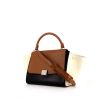 Celine Trapeze small model handbag in brown, black and beige tricolor leather - 00pp thumbnail