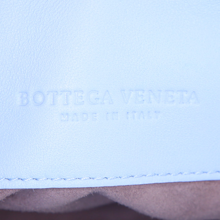 Bolso de mano Bottega Veneta Tobu Intreccio en serpiente de agua azul - Detail D3