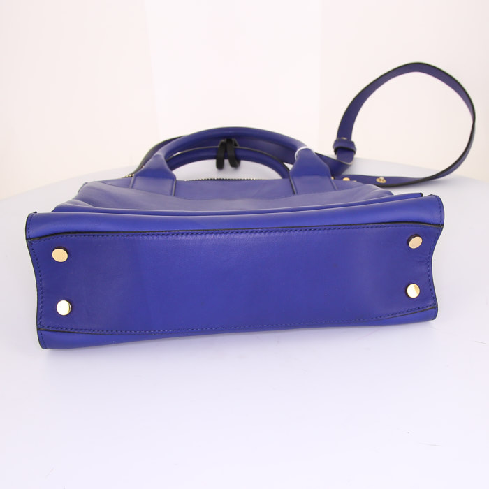 Marni handbag in blue leather - Detail D5