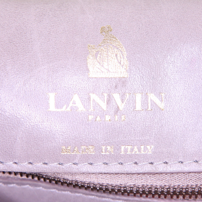 Bolso de mano Lanvin Happy en cuero acolchado con motivos de espigas beige - Detail D4