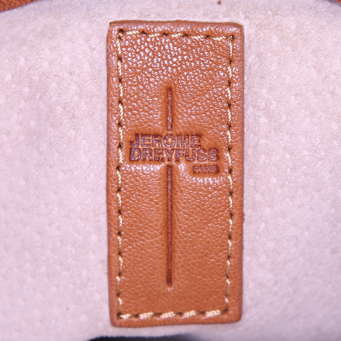 Shopping bag Jerome Dreyfuss Billy M in pitone marrone e pelle marrone - Detail D4