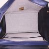 Bolso de mano Celine Trapeze modelo mediano en cuero negro y azul y lona beige - Detail D3 thumbnail