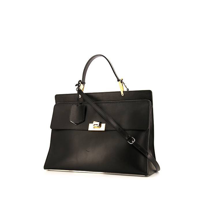 Sac à main Balenciaga Dix Cartable Zip en cuir noir