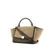 Celine Trapeze small model handbag in beige and grey leather - 00pp thumbnail