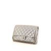 Chanel Timeless pouch in silver quilted canvas - 00pp thumbnail