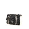 Sac bandoulière Chanel Timeless en tweed noir et blanc et cuir blanc - 00pp thumbnail