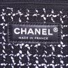Chanel Timeless shoulder bag in black and white tweed and white leather - Detail D4 thumbnail