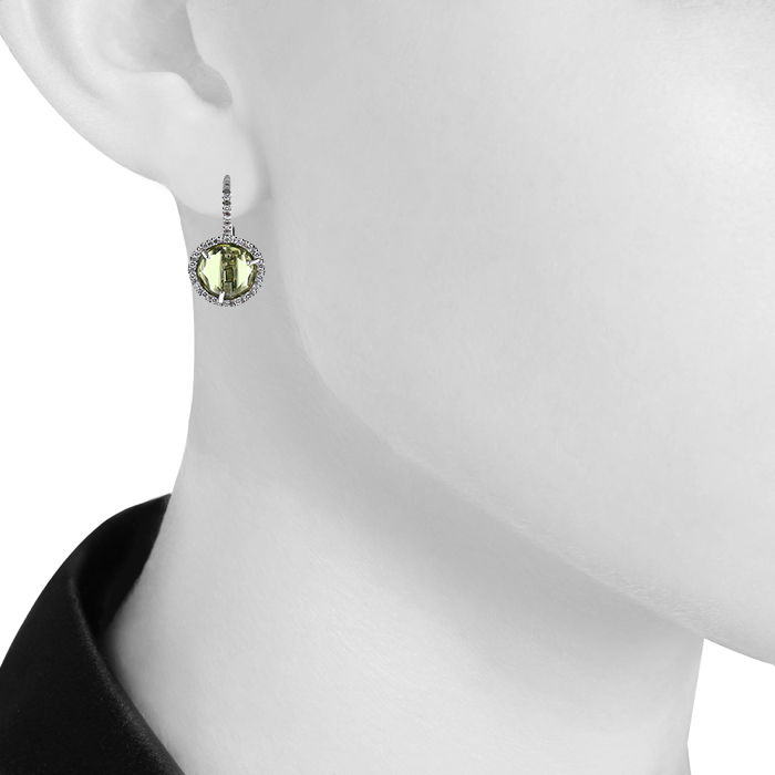 Orecchini Pomellato Colpo Di Fulmine in oro bianco,  peridoto e diamanti