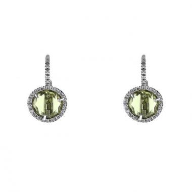 Pomellato Colpo Di Fulmine earrings in white gold,  peridot and diamonds
