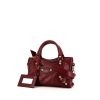 Balenciaga Giant 12 mini City shoulder bag in burgundy leather - 00pp thumbnail