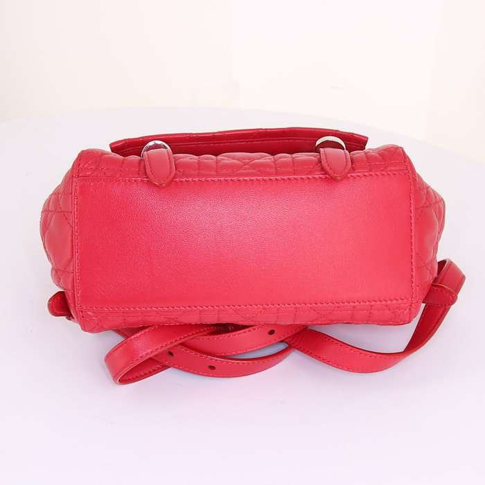 Zaino Dior Stardust modello piccolo in pelle rossa cannage - Detail D4