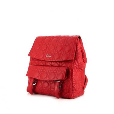 Zaino Dior Stardust modello grande in pelle rossa cannage