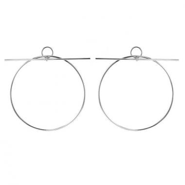 Orecchini Hermès Loop modello grande in argento