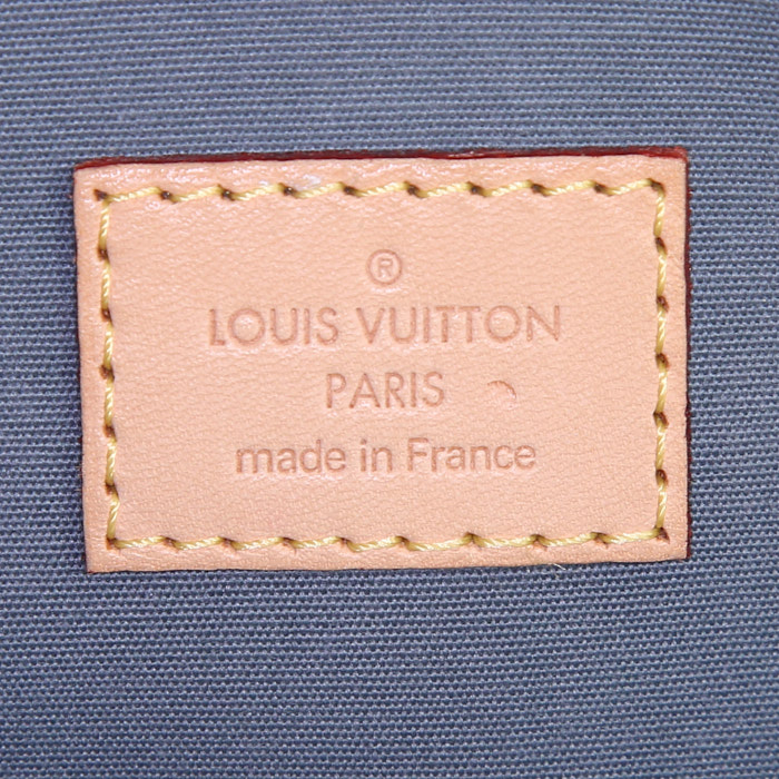 Louis Vuitton Alma medium model handbag in grey monogram patent leather - Detail D3