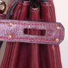 Hermes Kelly 28 cm handbag in burgundy box leather - Detail D5 thumbnail