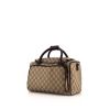 Bolsa de viaje Gucci pequeña en lona Monogram beige y cuero marrón - 00pp thumbnail