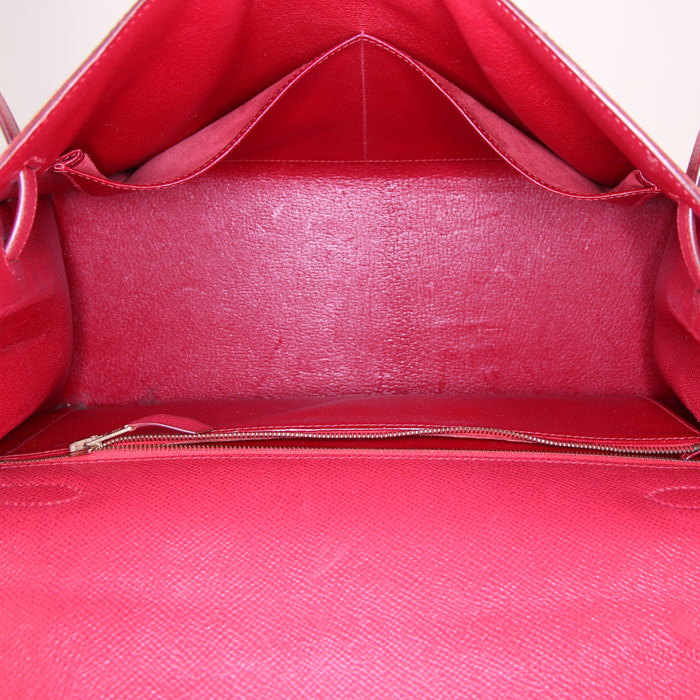 Hermes Kelly 32 cm handbag in red epsom leather - Detail D3