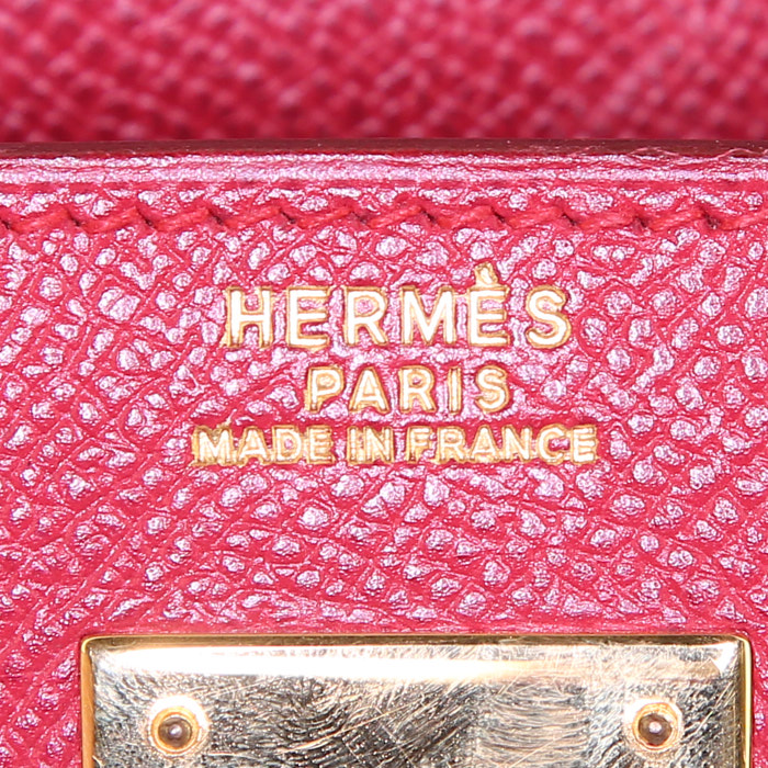 Hermes Kelly 32 cm handbag in red epsom leather - Detail D4