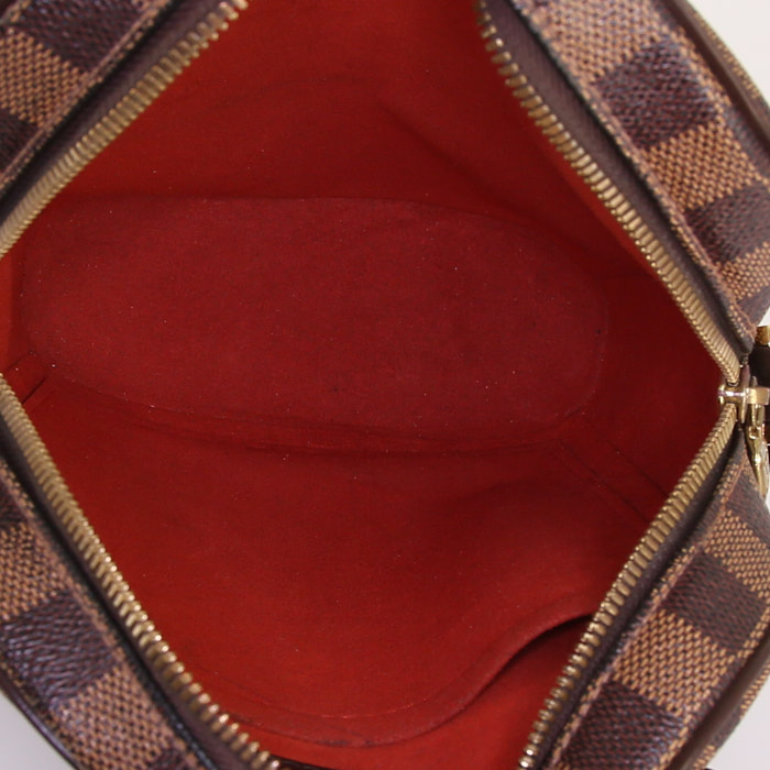 Louis Vuitton Ipanema small model shoulder bag in brown damier canvas and brown - Detail D2