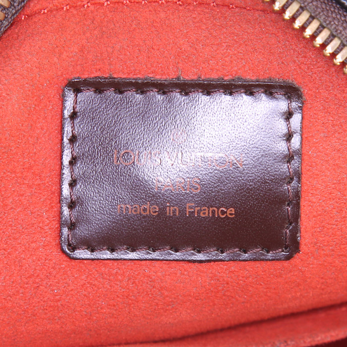Louis Vuitton Ipanema small model shoulder bag in brown damier canvas and brown - Detail D3