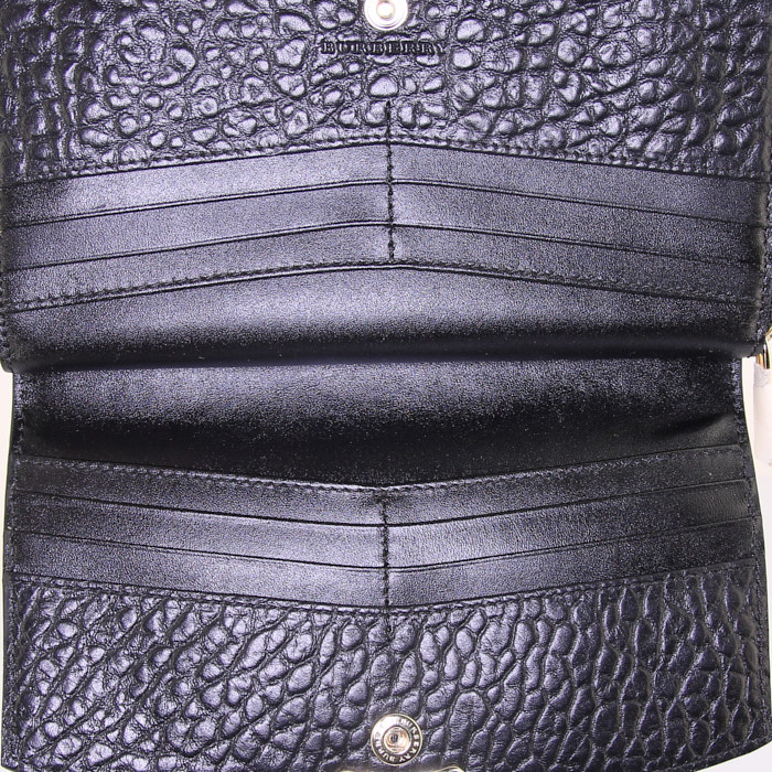 Burberry wallet in black grained leather - Detail D3