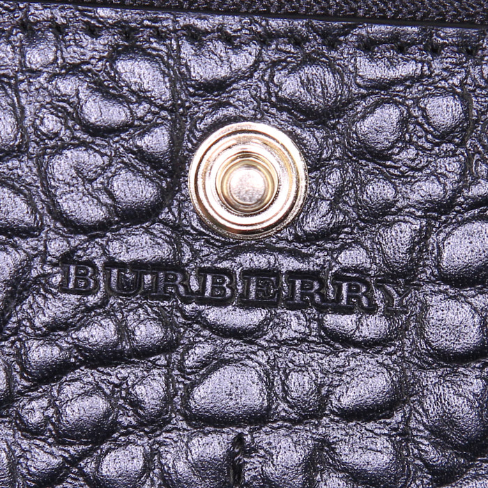 Billetera Burberry en cuero granulado negro - Detail D4