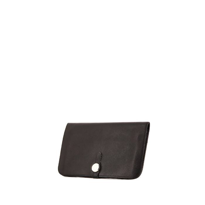 Portefeuille Hermes Dogon - Pocket Hand en cuir Swift noir