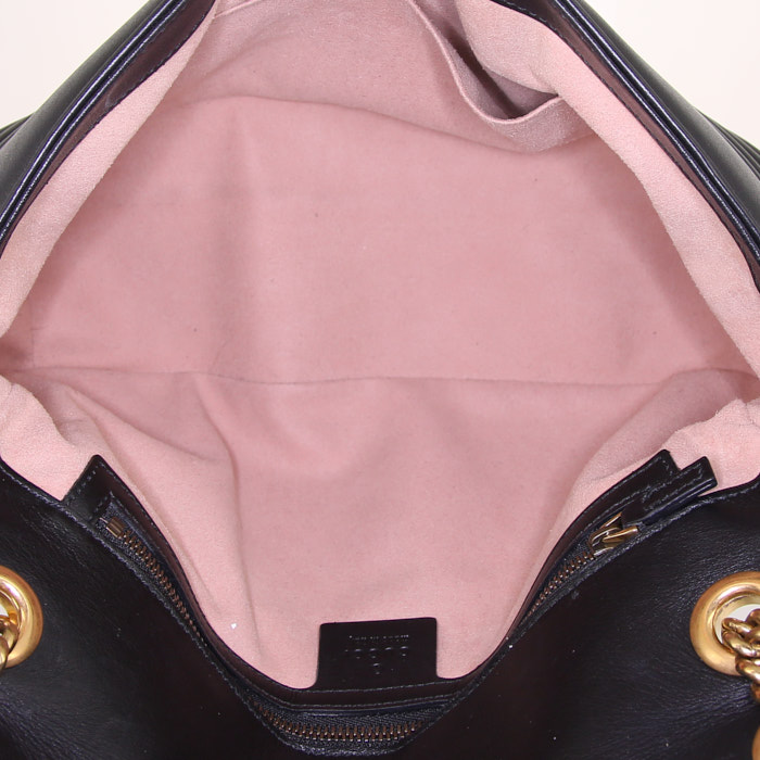 Gucci GG Marmont large model shoulder bag in black quilted leather - Detail D3