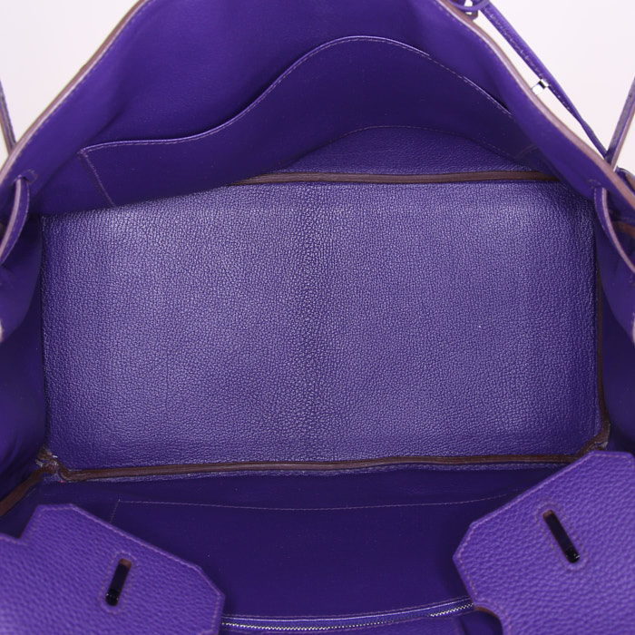 Borsa Hermes Birkin 35 cm in pelle togo viola Iris - Detail D2
