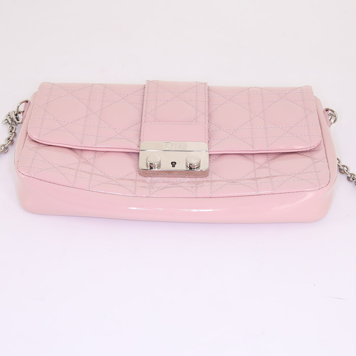 Borsa Dior Miss Dior in pelle verniciata e foderata rosa pallido cannage - Detail D4