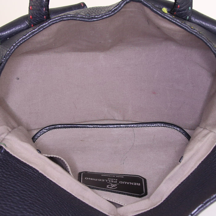 Borsa Renaud Pellegrino in pelle martellata nera - Detail D2