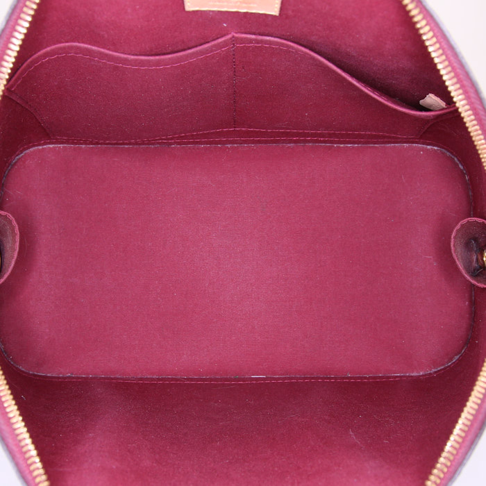 Louis Vuitton Alma handbag in burgundy monogram patent leather - Detail D3