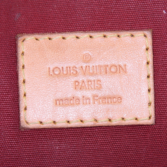 Borsa Louis Vuitton Alma in pelle verniciata monogram bordeaux - Detail D4