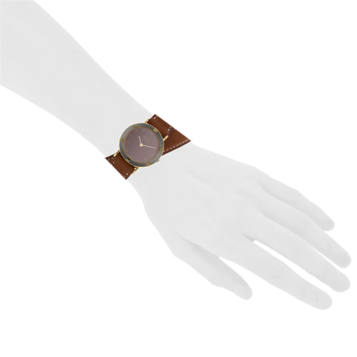 Hermès Faubourg watch in stainless steel and gold plated Circa  1990 - Detail D1