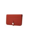 Portefeuille Hermes Dogon - Pocket Hand en cuir taurillon clémence rouge-brique - 00pp thumbnail