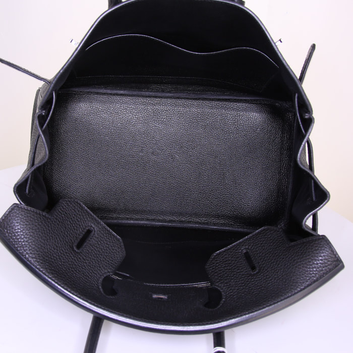 Hermes Birkin 35 cm handbag in black togo leather - Detail D2
