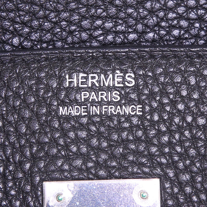 Hermes Birkin 35 cm handbag in black togo leather - Detail D3