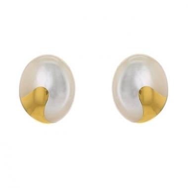 Orecchini Tiffany & Co in oro giallo e madreperla bianca