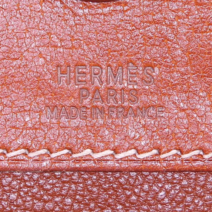 Bolso de mano Hermès Dalvy en cuero de Pecarí color oro - Detail D3