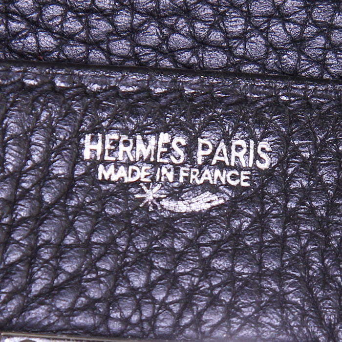 Sac de week end Hermes Haut à Courroies en cuir togo noir - Detail D3