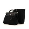 Mochila Hermès Herbag - Backpack en lona negra y cuero negro - 00pp thumbnail